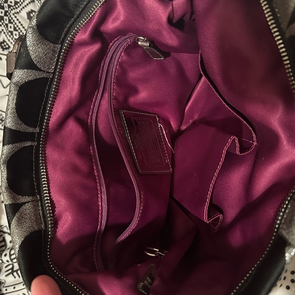 Coach Poppy Designer Signature Monogram Tote Black Jacquard Handbag - Picture 5 of 7